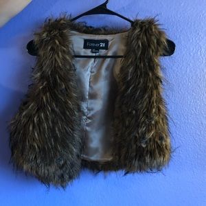 Brown fur vest